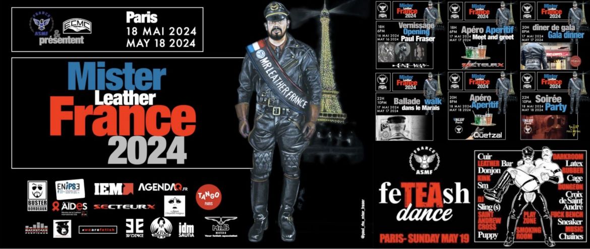 Du 16 au 19 mai à Paris : Le programme du grand week-end pour le "Concours Mister Leather France 2024"